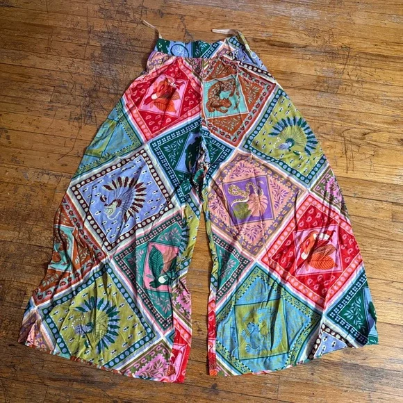 NWOT -‎ Colorful Wide-Leg Pants - Picture 2 of 9